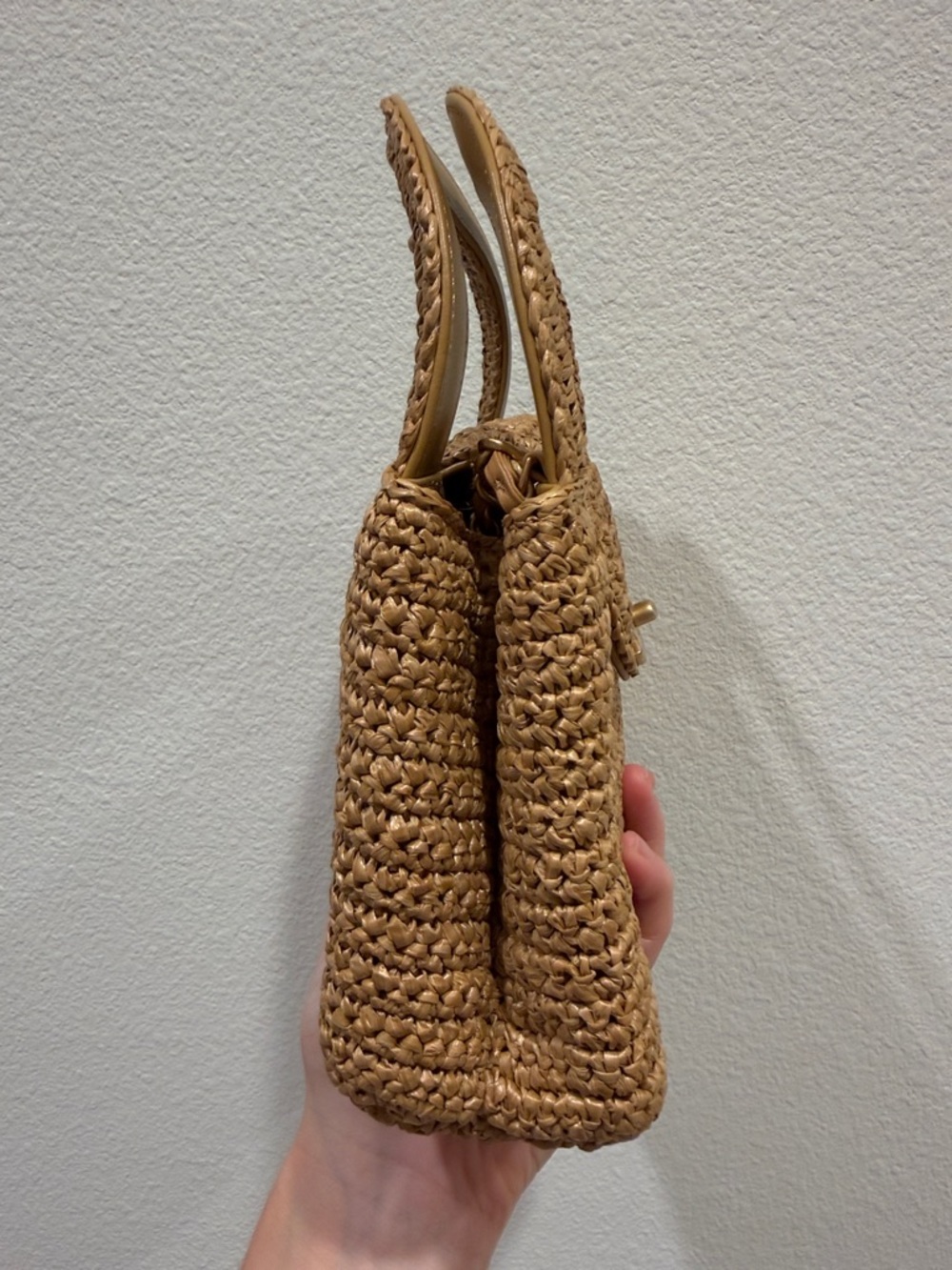 Brown Woven Mini Top-Handle Bag - Picture 3 of 4